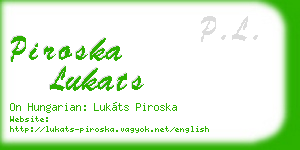 piroska lukats business card