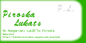 piroska lukats business card